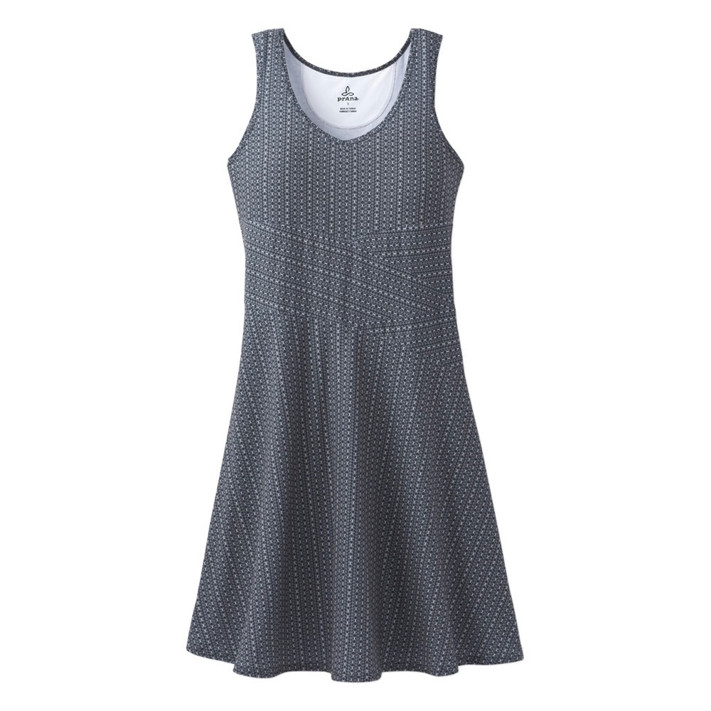 Prana Women’s Amelie Dress A-Line Sleeveless V-Neck in Charcoal Parade Size M